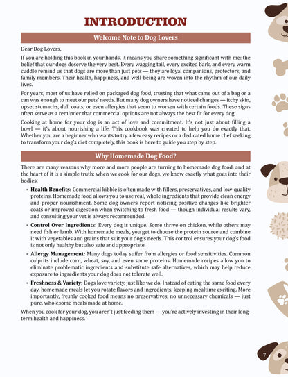 Homemade Dog Food Cookbook